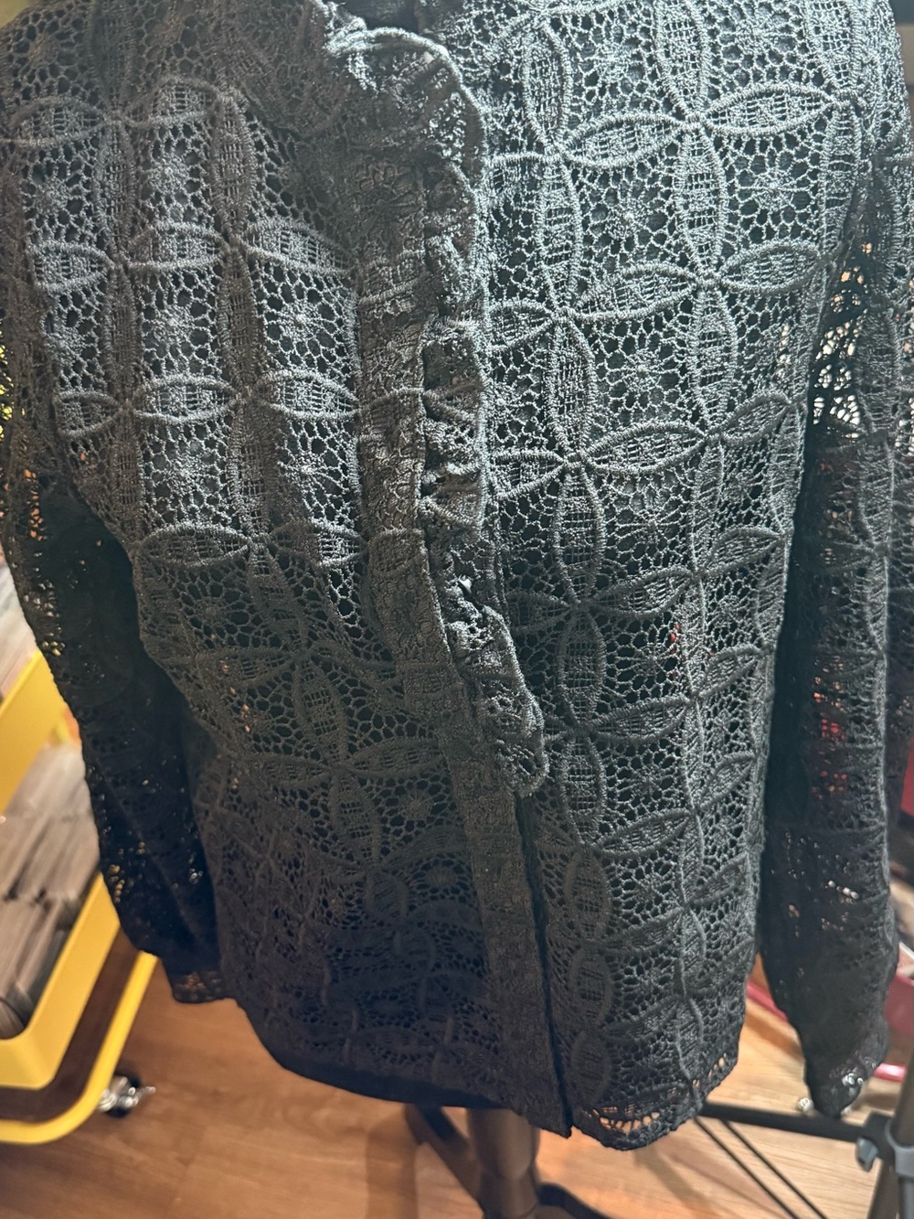 House of Harlow 1960 Black Crochet Lace Blazer
